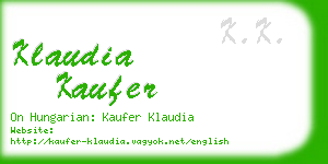 klaudia kaufer business card
